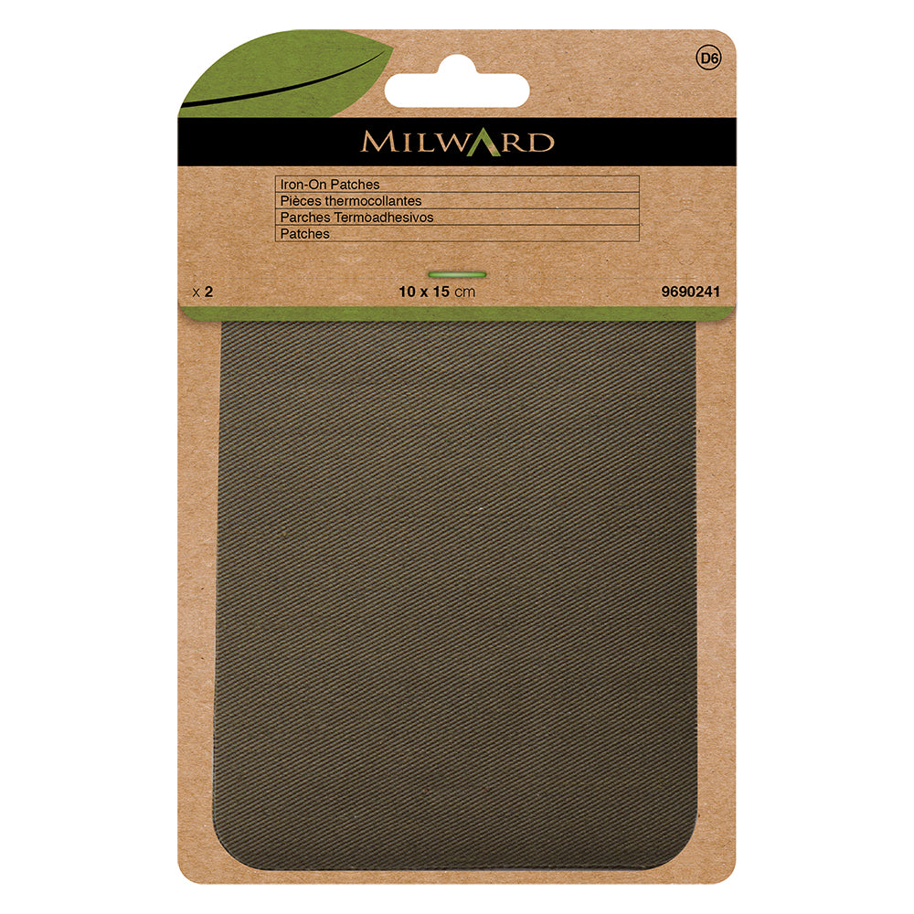 MILWARD GREEN Iron On Patch Khaki 2 Pcs