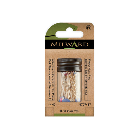 MILWARD GREEN Pins Flower-Head 40 Pcs