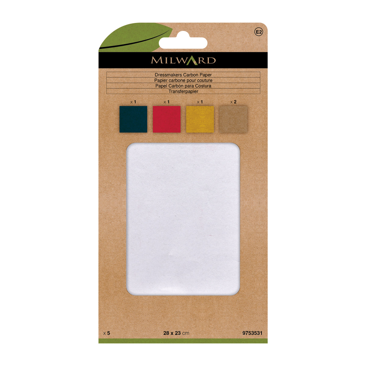 MILWARD GREEN Dressmaker Carbon Paper 5 Pcs