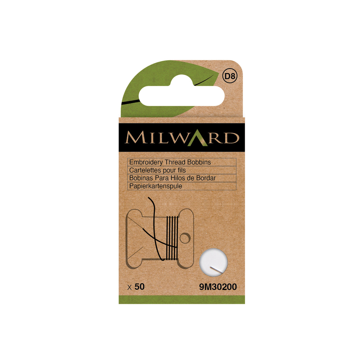 MILWARD GREEN Floss Bobbin Paper 50 Pcs