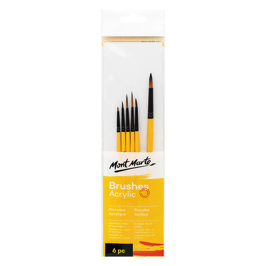 MONT MARTE Gallery Series Brush Set Acrylic 6 piece set