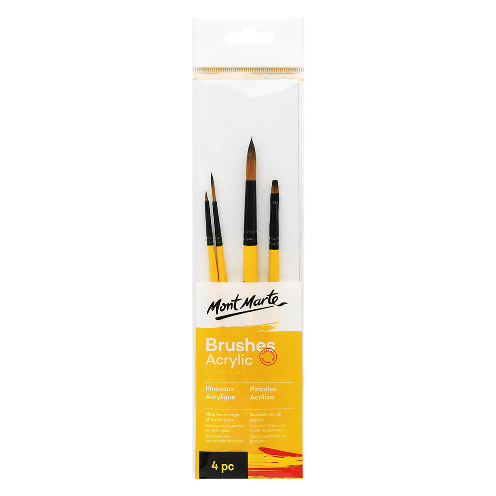 MONT MARTE Gallery Series Brush Set Acrylic 4 piece set