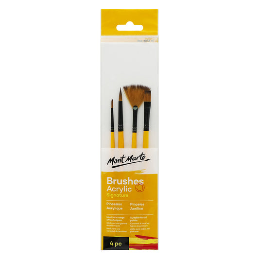 MONT MARTE Gallery Series Brush Set Acrylic 4 piece set