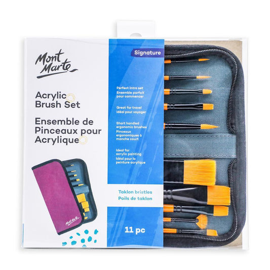MONT MARTE Taklon Brush Set in Wallet 11 piece set