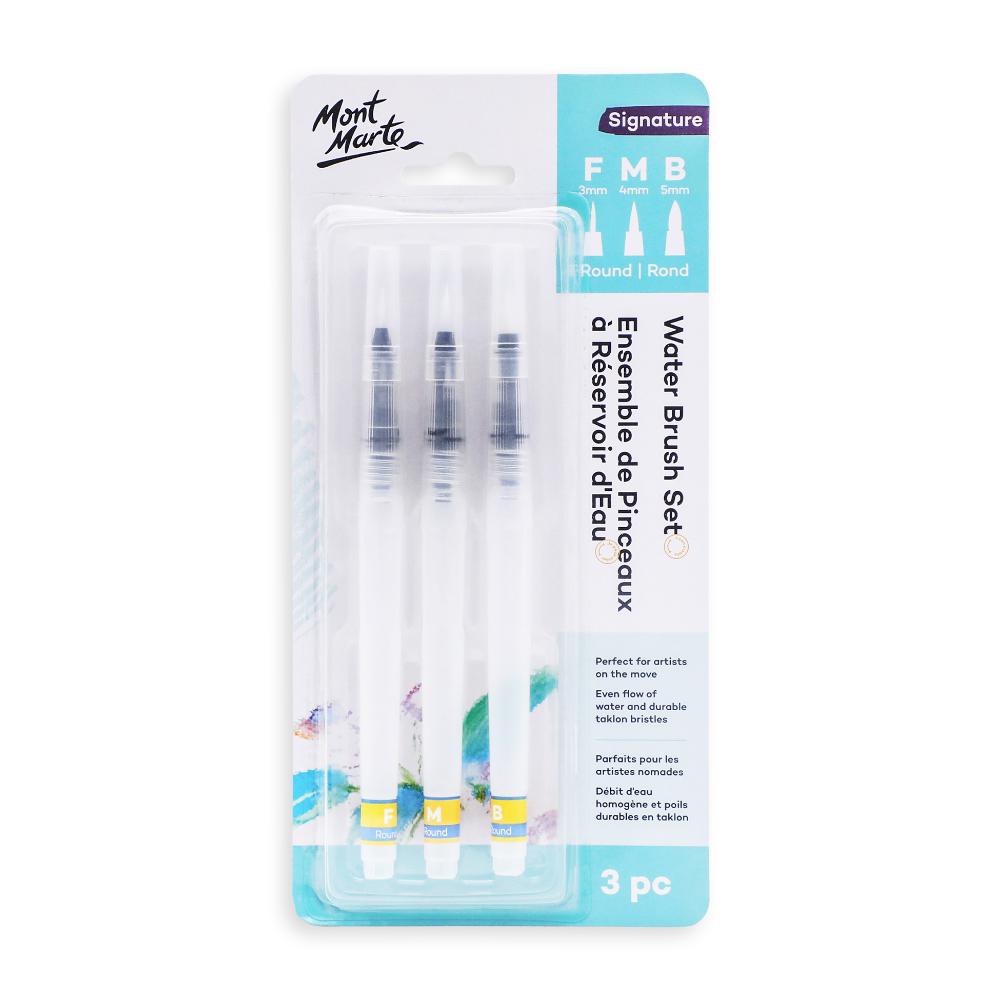 MONT MARTE Waterbrush Set Fine Medium Broad 3 piece set