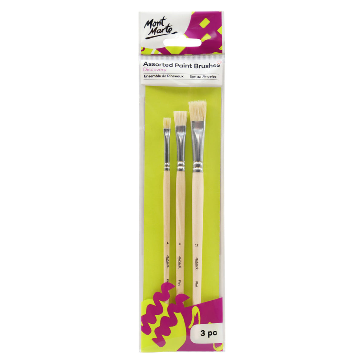 MONT MARTE Assorted Paint Brushes 3 Pieces