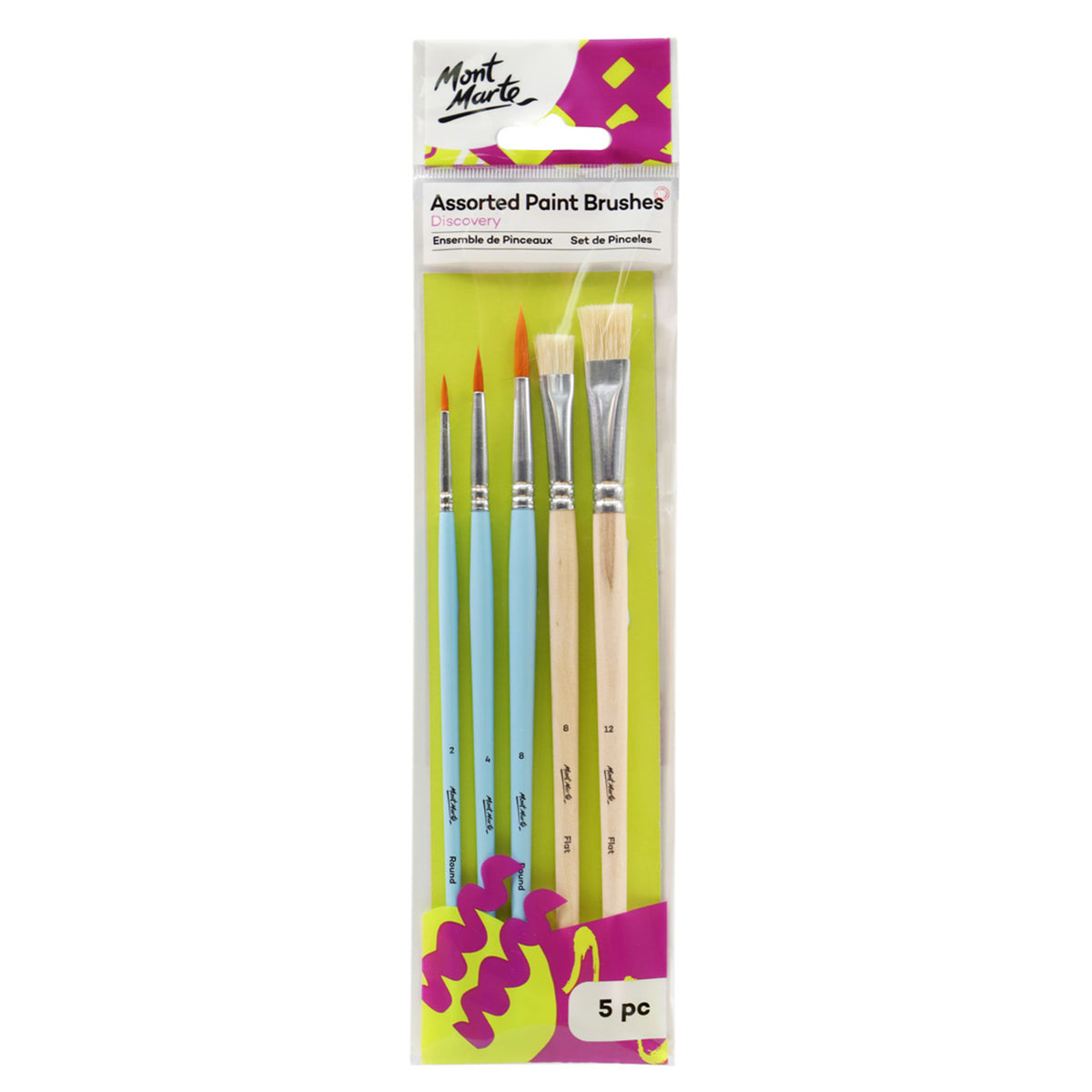 MONT MARTE Assorted Paint Brushes 5 Pieces