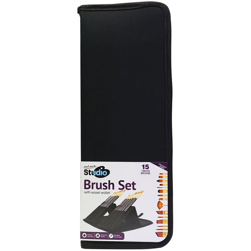 MONT MARTE Brush Set with Easel Wallet - 15 pcs