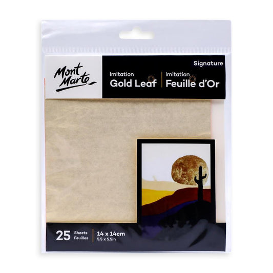 MONT MARTE Imitation Gold Leaf 14 x 14 cm - 25 Sheets