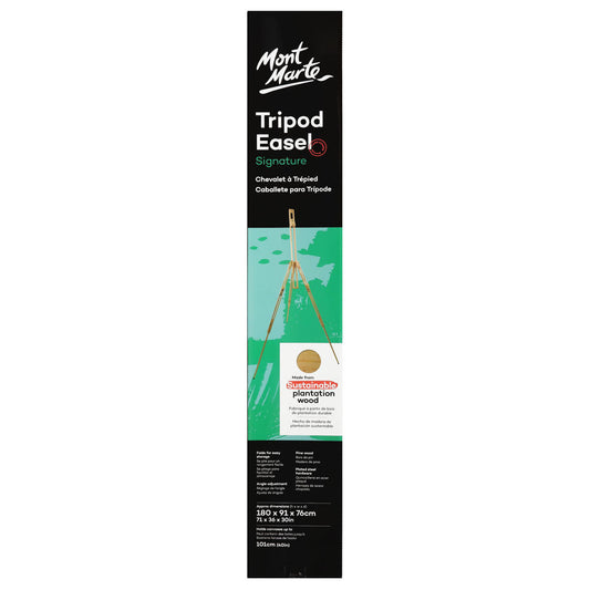 MONT MARTE Artists Telescopic Tripod Easel - Pine Wood