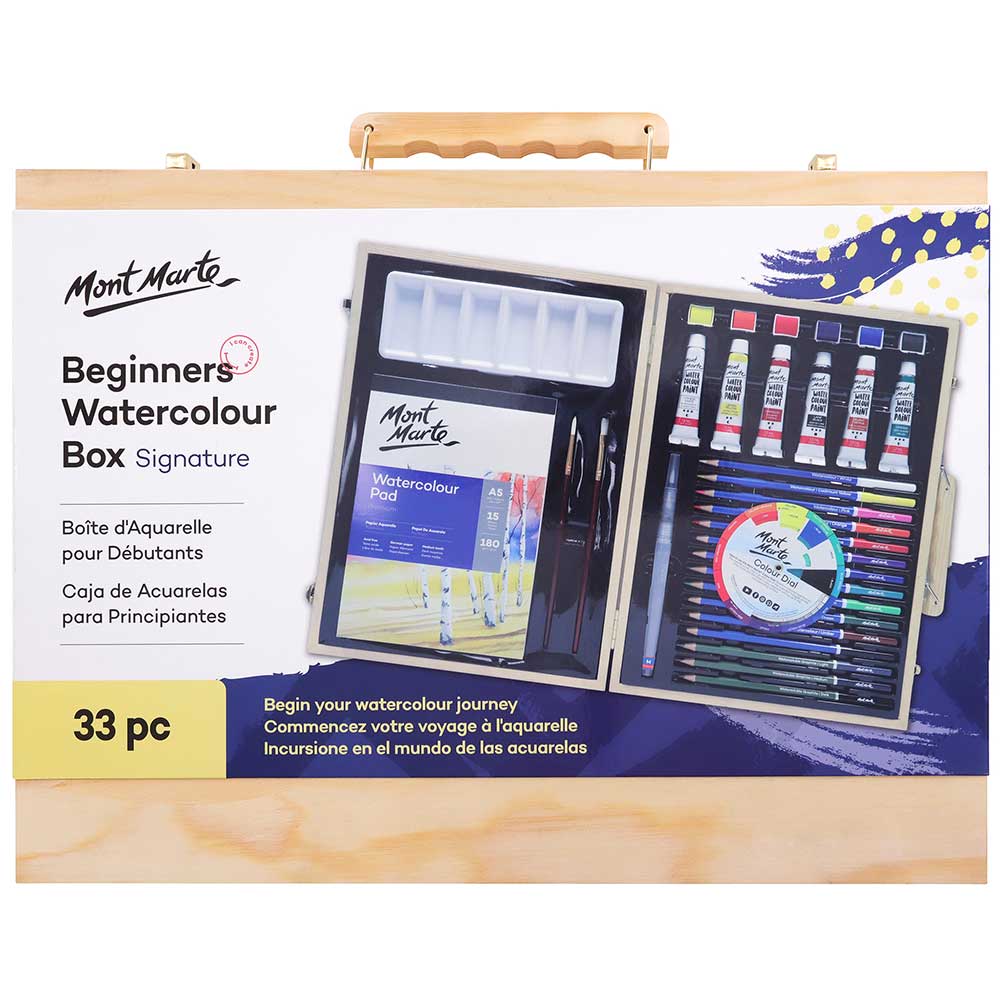 MONT MARTE Beginners Watercolour Box 33pcs