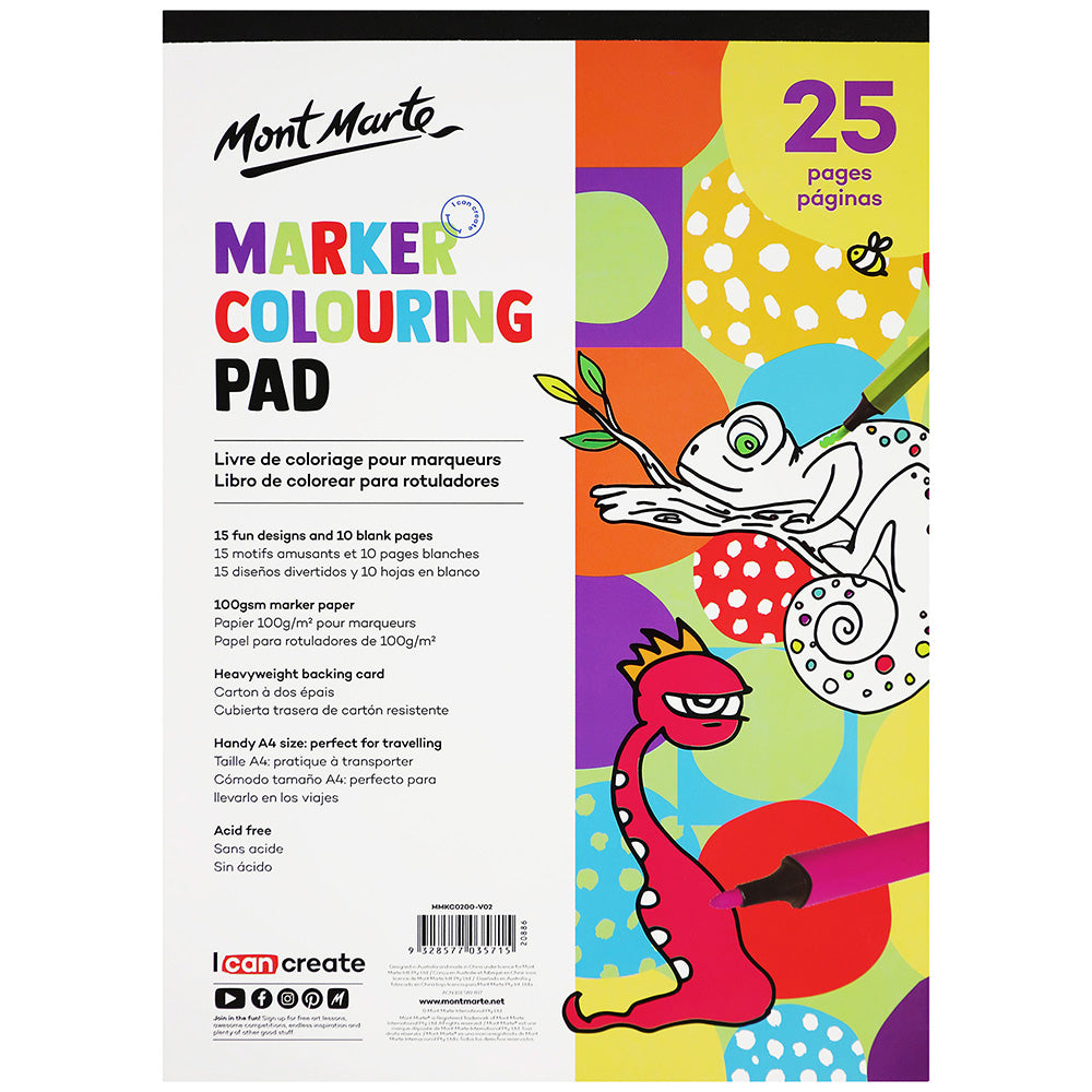 MONT MARTE Marker Colouring Pad A4 - 25pgs