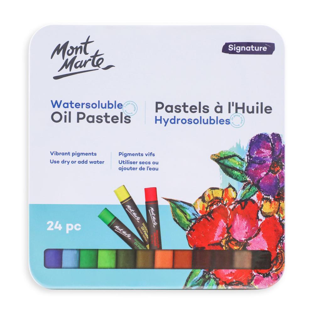 MONT MARTE Watersoluble Oil Pastels - 24pc Tin Box