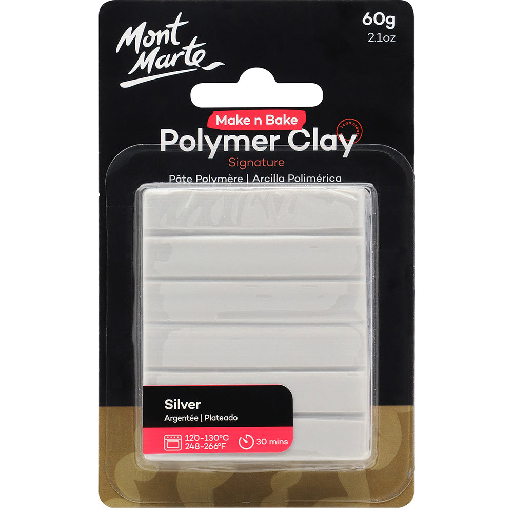 Make n Bake Polymer Clay 60g (2.1oz) - Silver 1 pc