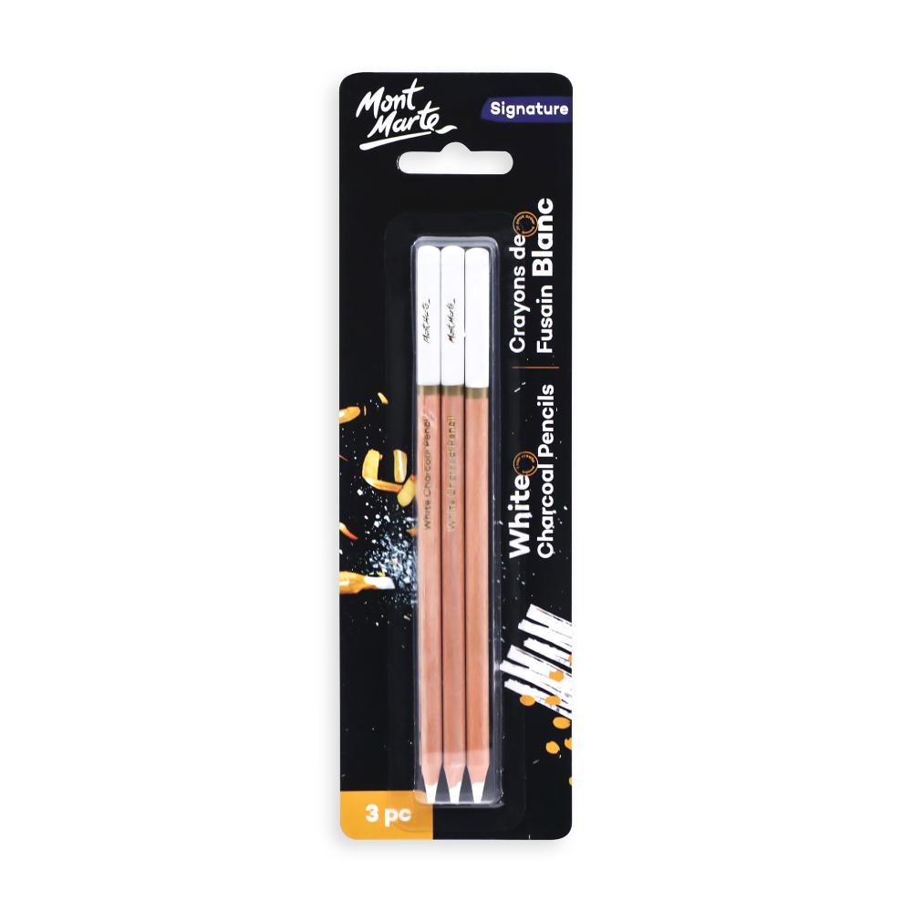 MONT MARTE White Charcoal Pencils - 3pcs