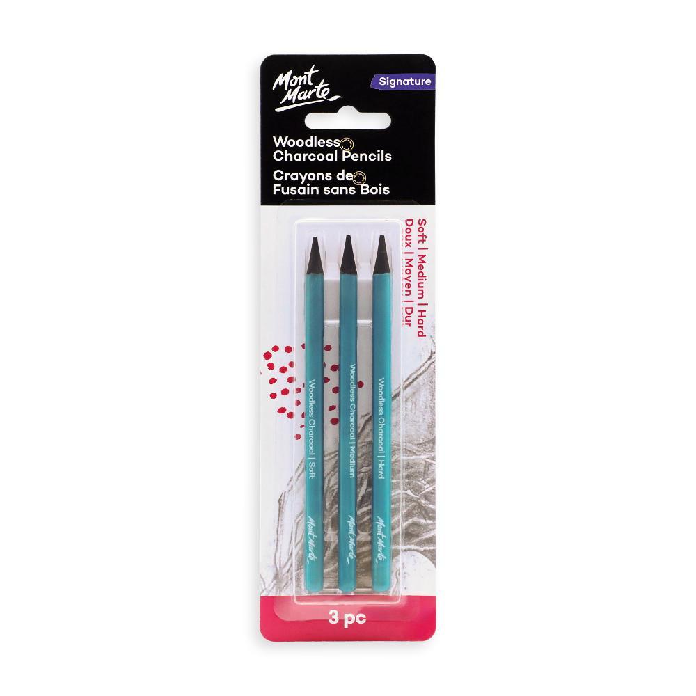 MONT MARTE Woodless Charcoal Pencils - 3pcs