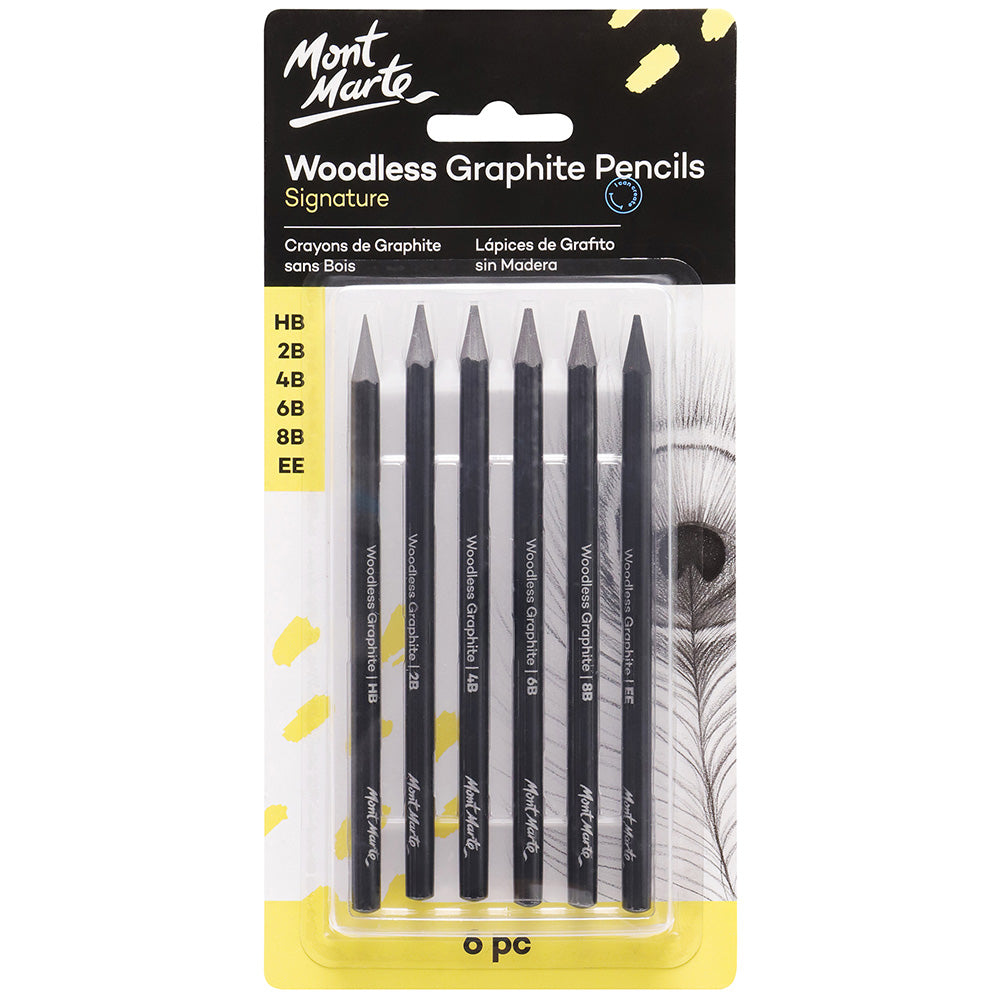 MONT MARTE Woodless Graphite Pencils - 6pc