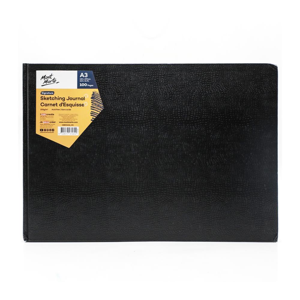 MONT MARTE Sketching Journal with Croc Finish 150gsm - 100 pages - A3 Landscape