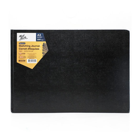 MONT MARTE Sketching Journal with Croc Finish 150gsm - 100 pages - A3 Landscape