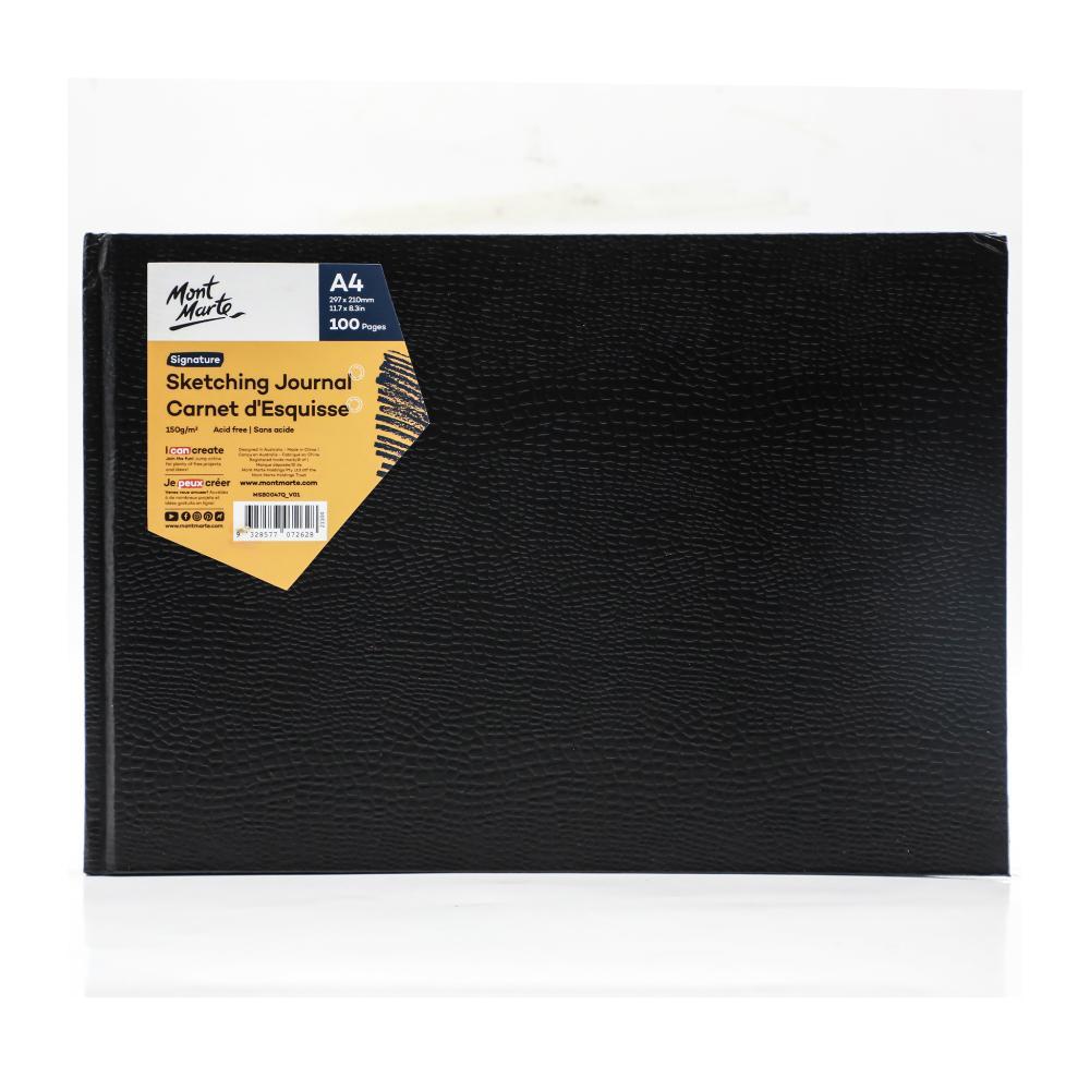 MONT MARTE Sketching Journal with Croc Finish 150gsm - 100 pages - A4 Landscape