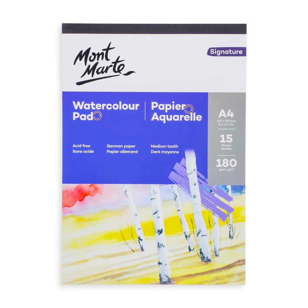 MONT MARTE Premium Watercolour Pad 180g - 15 Sheets - A4