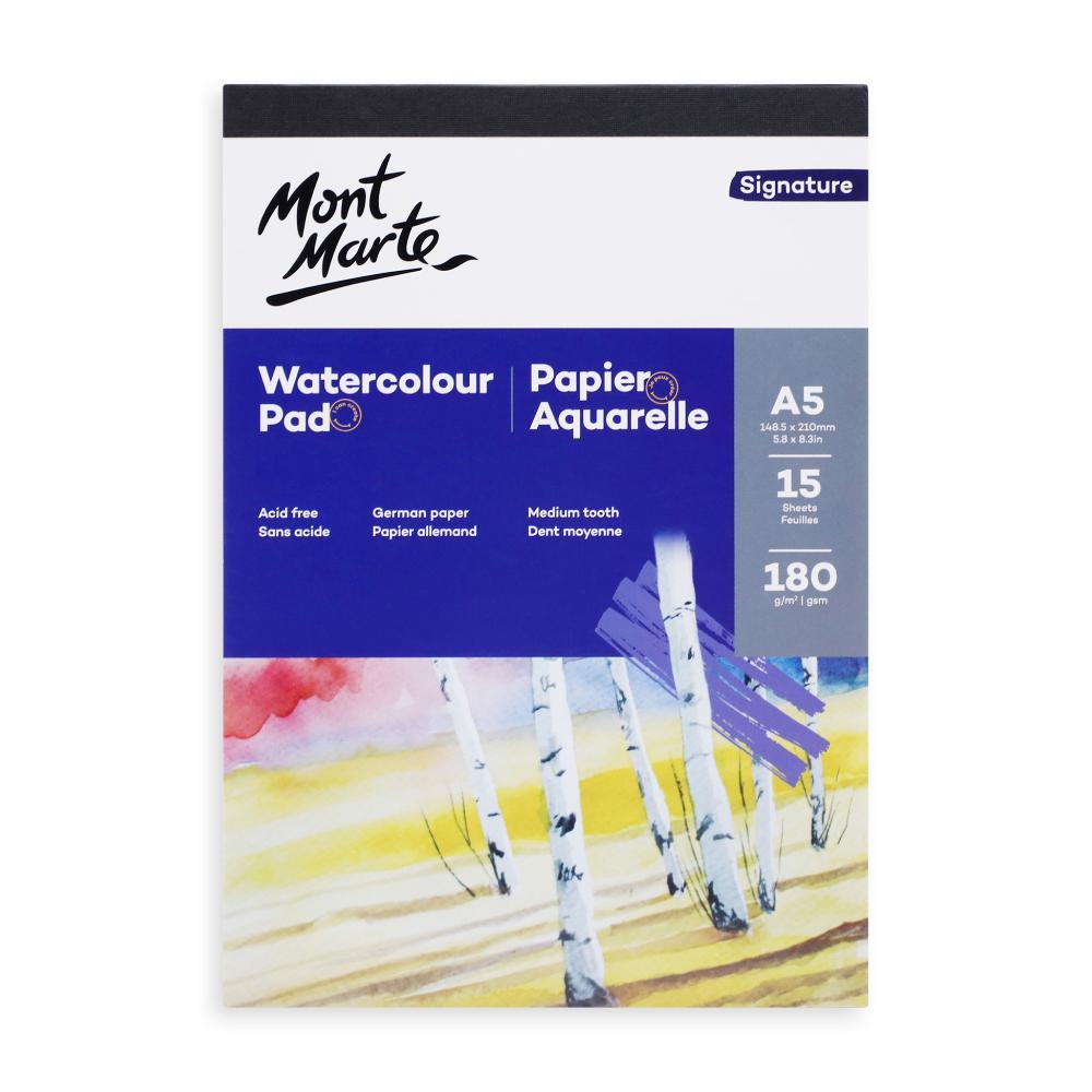 MONT MARTE Premioum Watercolour Pad 180gsm - 15 Sheets - A5