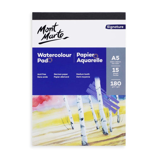 MONT MARTE Premioum Watercolour Pad 180gsm - 15 Sheets - A5