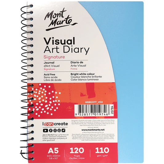 MONT MARTE Visual Art Diary PP Coloured Cover A5 - 120pgs