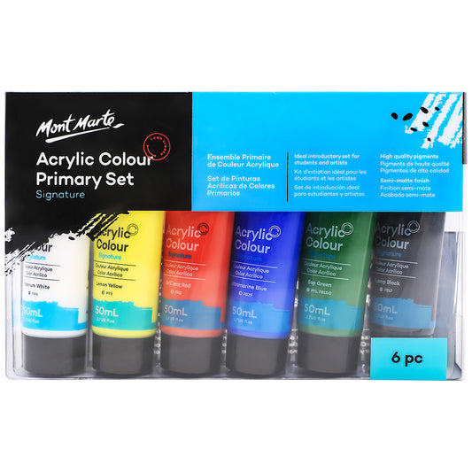 MONT MARTE Acrylic Colour Paint Set - 6pcs x 50ml