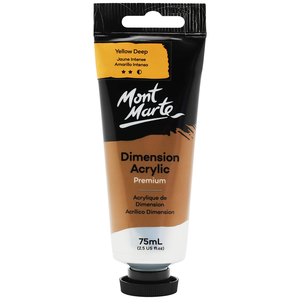 MONT MARTE Dimension Acrylic Paint - 75ml - Deep Yellow