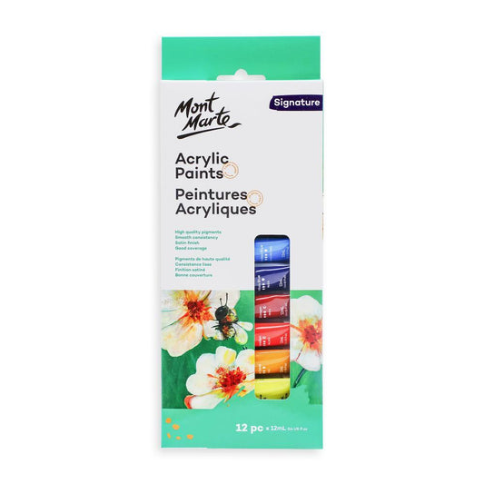 MONT MARTE Acrylic Paints Set - 12ml each - 12pcs
