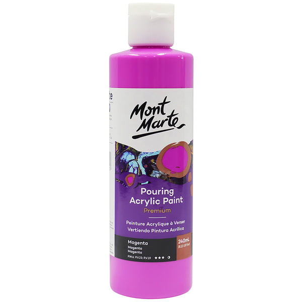 MONT MARTE Premium Pouring Acrylic Paint 240ml (8.12oz) - Magenta