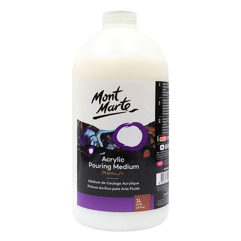 Médium à peinture en acrylique à verser MONT MARTE de première qualité de 1 litre