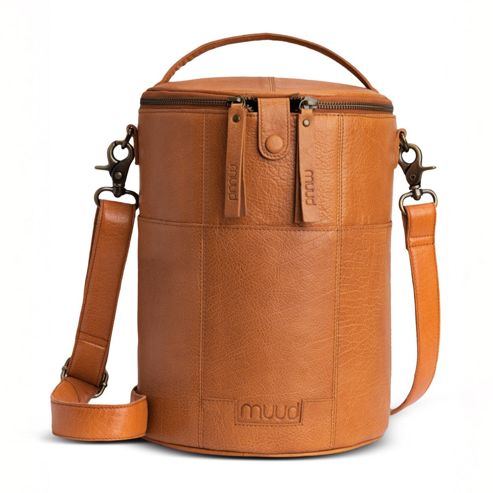 Saturn XL Whisky - Leather project bag 28cm x 21cm (11in x 8.26in)