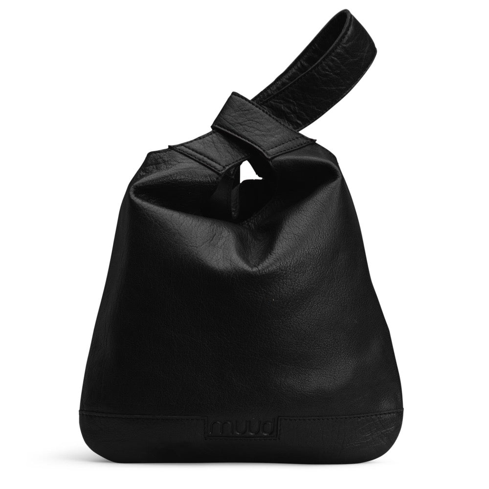 Dzana Black - Leather project bag 41cm x 25cm x 1cm (16.14in x 9.84in x 0.39in)