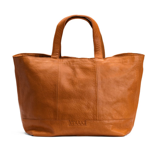 Hiba Whisky - Leather project bag 27cm x 29cm x 16cm (10.6in x 11.41in x 6.299in)