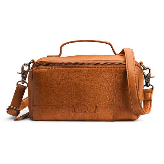 Cleo Whisky - Leather project bag 13cm x 23cm x 11cm (5.11in x 9in x 4.33in)