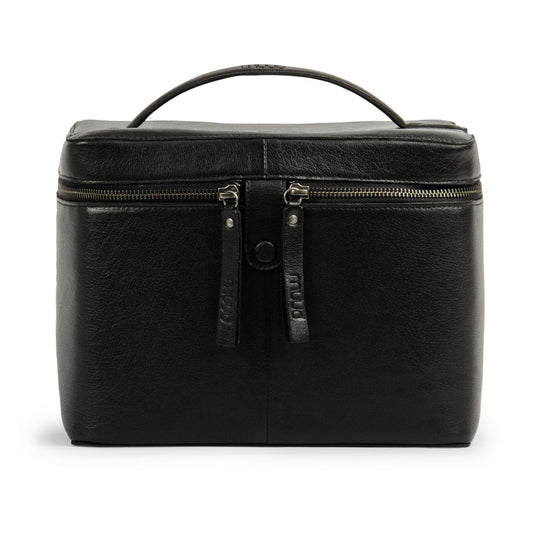 Lexi Black - Leather project bag 20cm x 26cm x 19cm (7.87in x 10.23in x 7.48in)