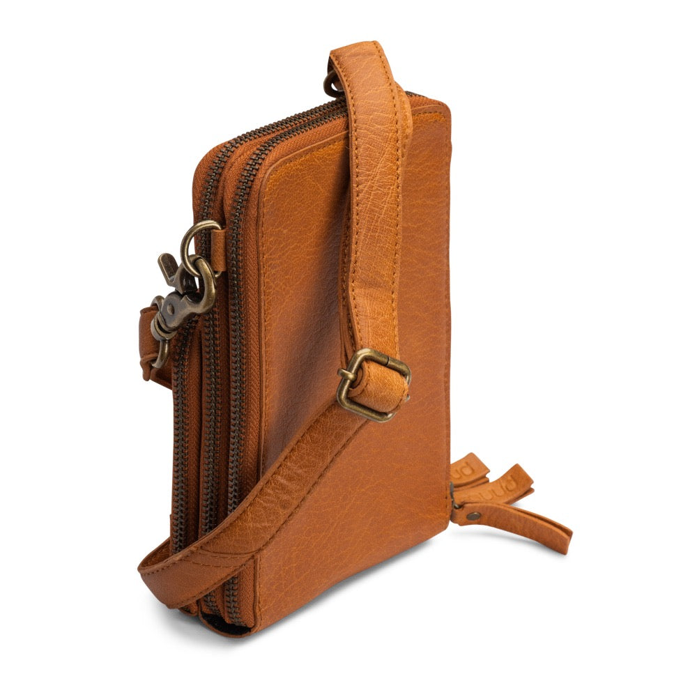 Dafna Whisky - Leather mini messanger bag 20cm x 12cm x 5cm (7.87in x 4.72in x 1.96in)