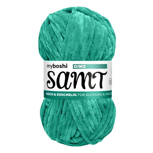 MYBOSHIYARNS Samt-Dino - 100 g (3.53 oz) - 100 m (109 yds) - Bulky 5-Weight (Green)