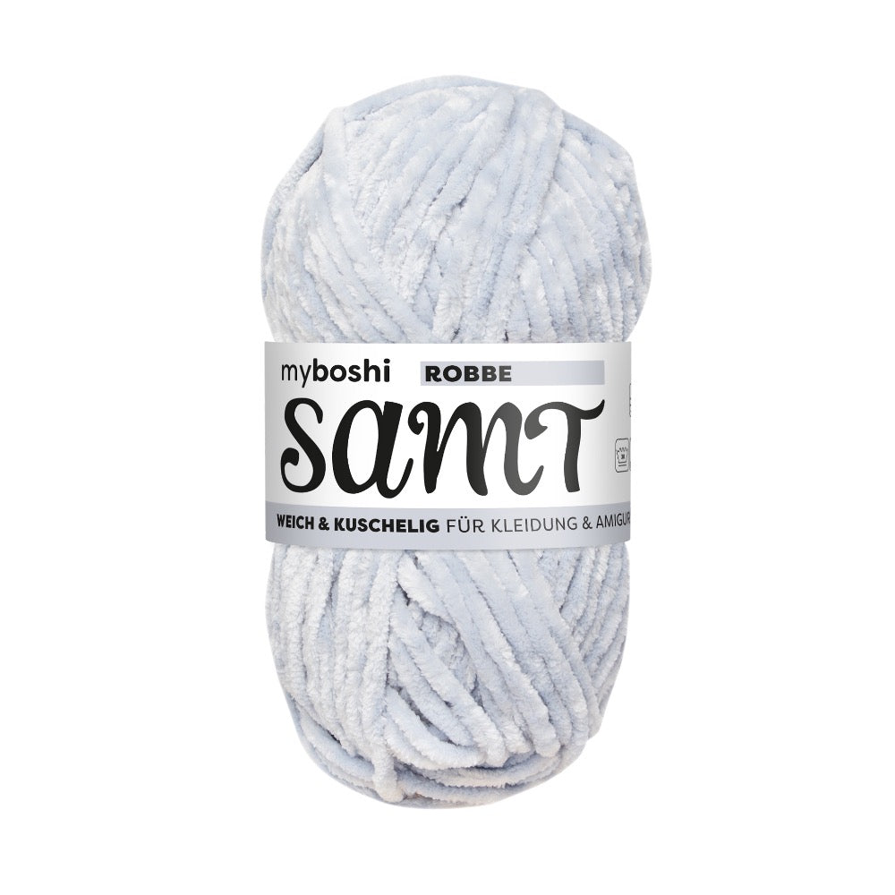 MYBOSHIYARNS Samt Seal - 100 g (3.53 oz) - 100 m (109 yds) - Bulky 5-Weight (Grey)