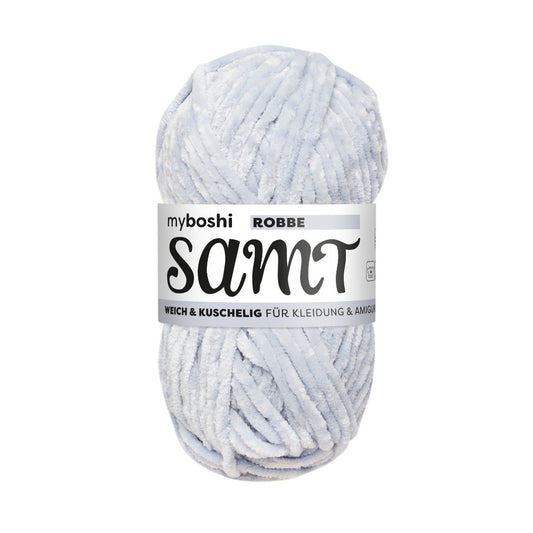 MYBOSHIYARNS Samt Seal - 100 g (3.53 oz) - 100 m (109 yds) - Bulky 5-Weight (Grey)