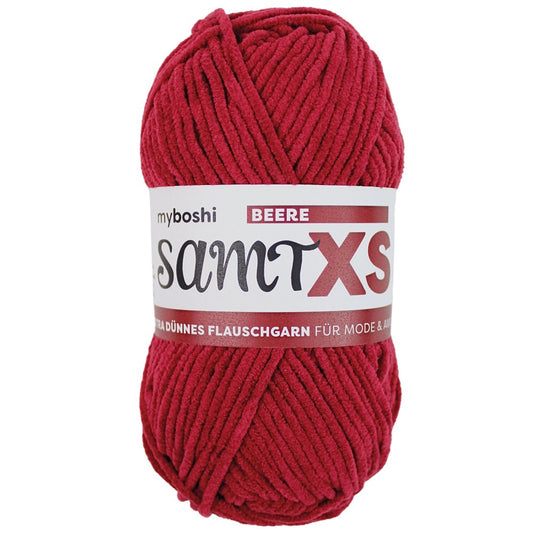 MYBOSHIYARNS Samt XS Berry - 50 g (1.76 oz) - 90 m (98 yds) - Medium 4-Weight (Dark Red)