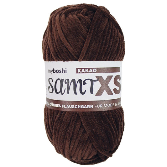 MYBOSHIYARNS Samt XS Cocoa - 50 g (1.76 oz) - 90 m (98 yds) - Medium 4-Weight (Brown)