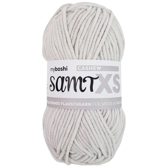 MYBOSHIYARNS Samt XS Cashew - 50 g (1.76 oz) - 90 m (98 yds) - Medium 4-Weight (Grey)