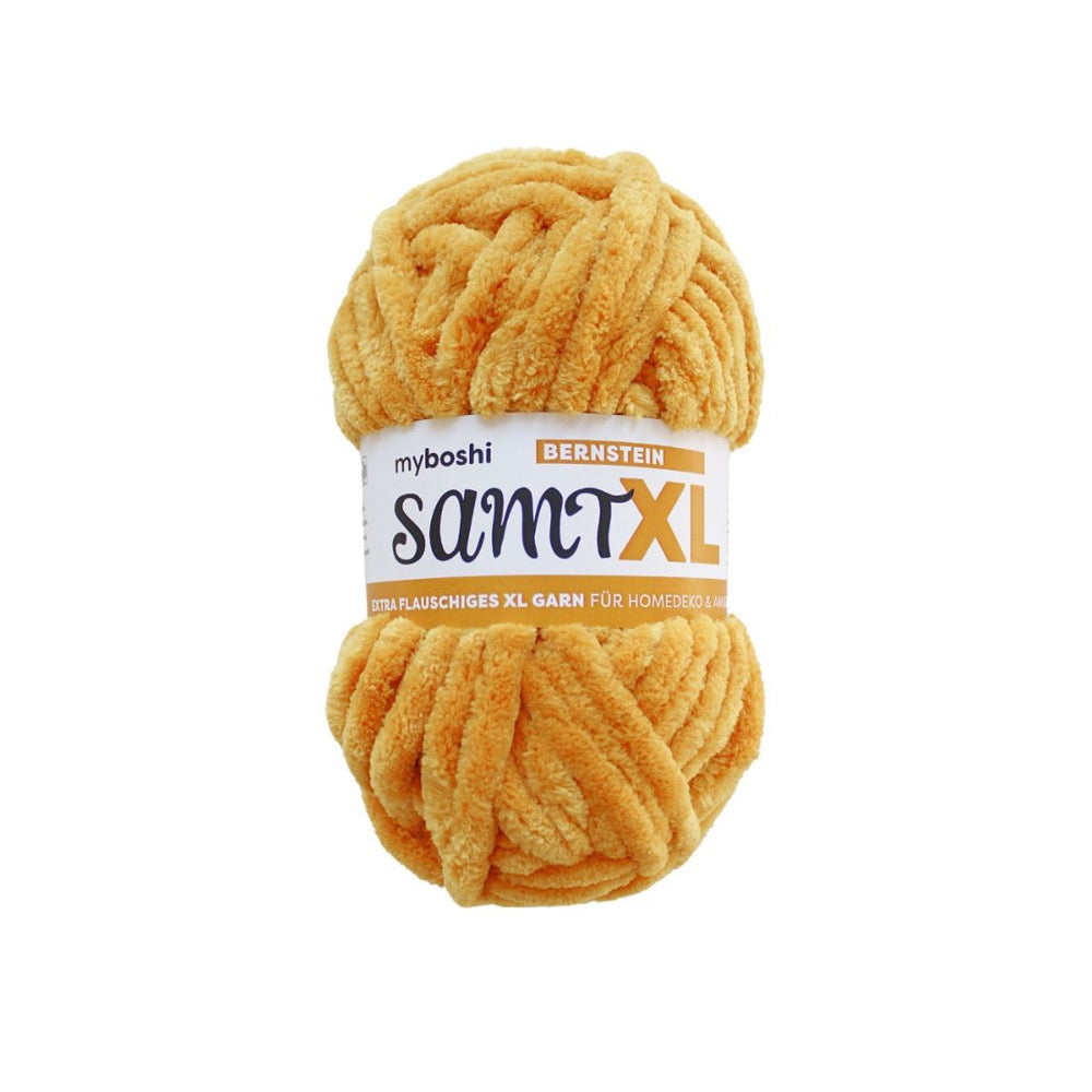 MYBOSHIYARNS Samt XL Amber - 100 g (3.53 oz) - 40 m (44 yds) - Super Bulky 6-Weight (Orange)