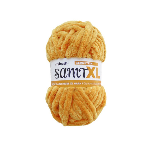 MYBOSHIYARNS Samt XL Amber - 100 g (3.53 oz) - 40 m (44 yds) - Super Bulky 6-Weight (Orange)