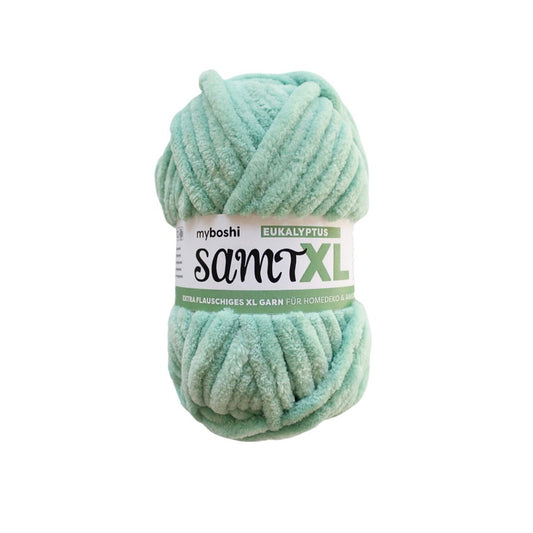 MYBOSHIYARNS Samt XL Eucalyptus - 100 g (3.53 oz) - 40 m (44 yds) - Super Bulky 6-Weight (Green)