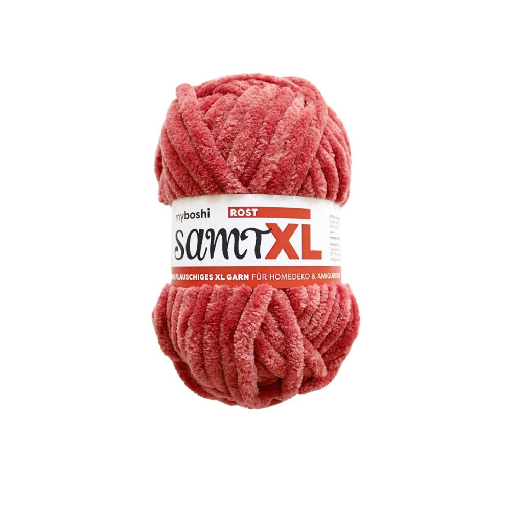 MYBOSHIYARNS Samt XL Rust - 100 g (3.53 oz) - 40 m (44 yds) - Super Bulky 6-Weight (Orange)