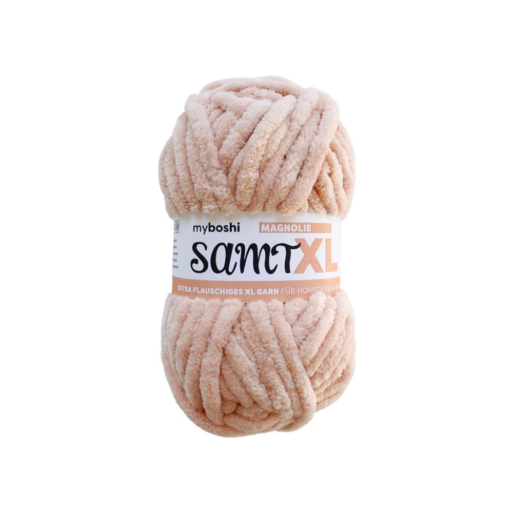 MYBOSHIYARNS Samt XL Magnolia - 100 g (3.53 oz) - 40 m (44 yds) - Super Bulky 6-Weight (Pink)